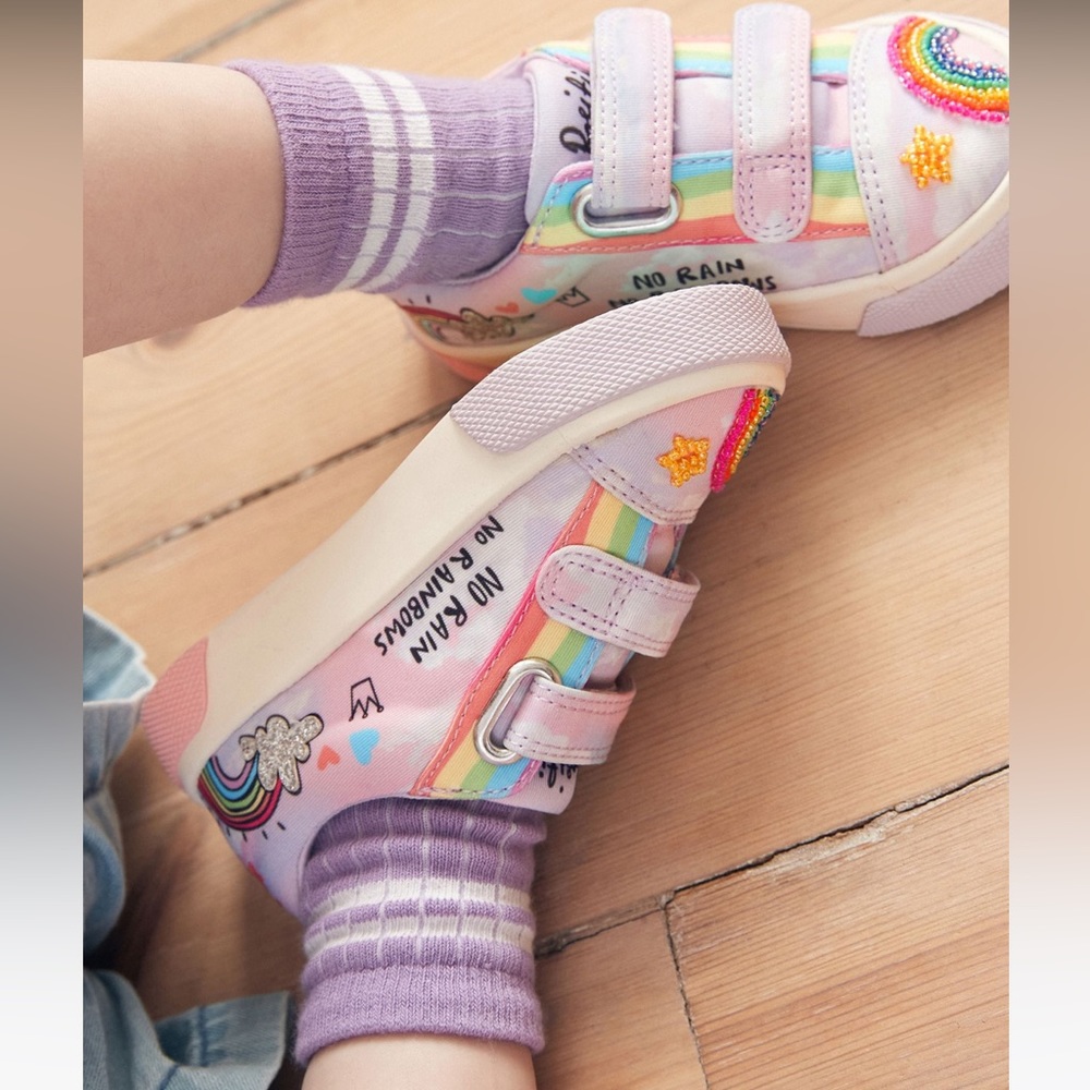 Next Direct Toddler Trainers Embellished Rainbow Sequins Lilac